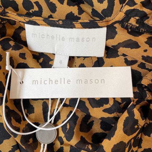 Wrap Effect Leopard Print Silk Chiffon Maxi Dress from Michelle Mason - Picture 10 of 11